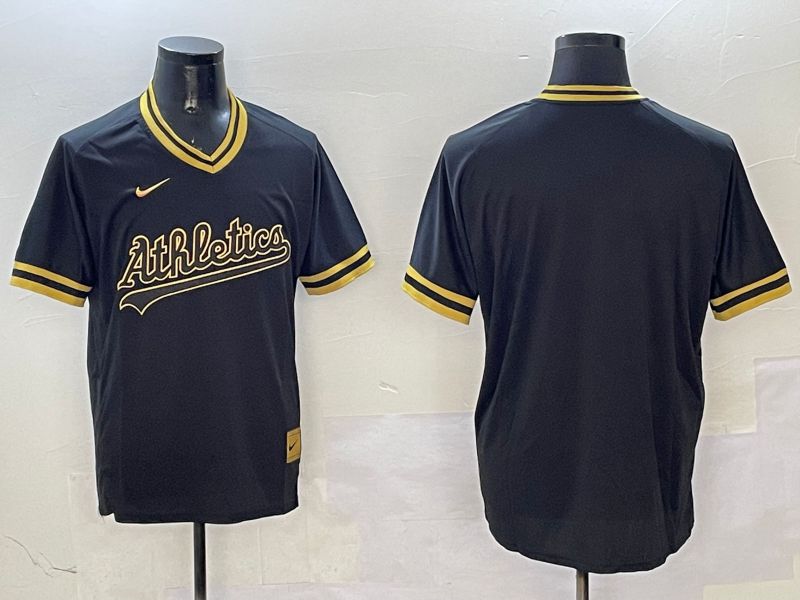 Men Oakland Athletics Blank Black Gold Game 2025 Nike MLB Jersey style 3